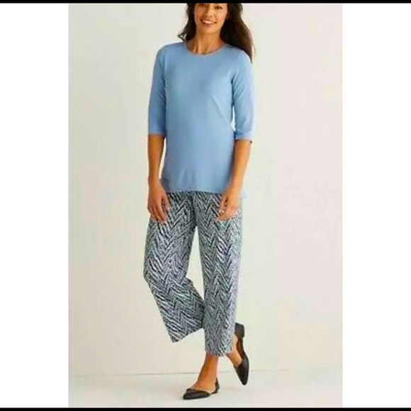 J. Jill Pants - J Jill Pant Wearever Collection XS Full Leg Cropped Printed Pants NWT